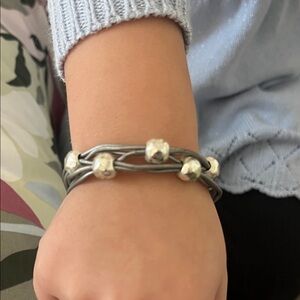 Silver Beaded Wire Bracelet